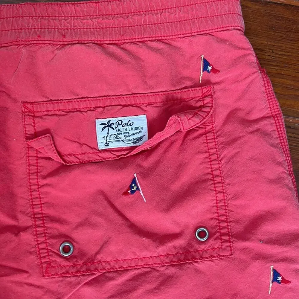 Polo Ralph Lauren flag embroidered swim trunks sz XL